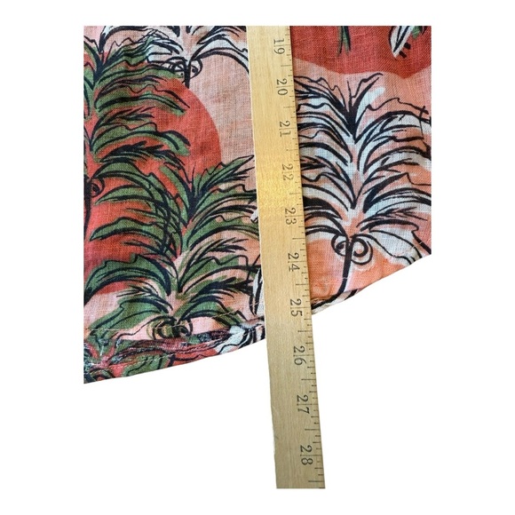 100% Linen Nicole Miller Palm Trees Button Up Shirt Size Women's Small - Picture 5 of 8